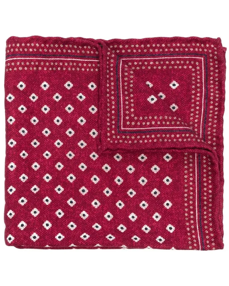 Brunello Cucinelli Einstecktuch mit geometrischem Print - Rot Rot
