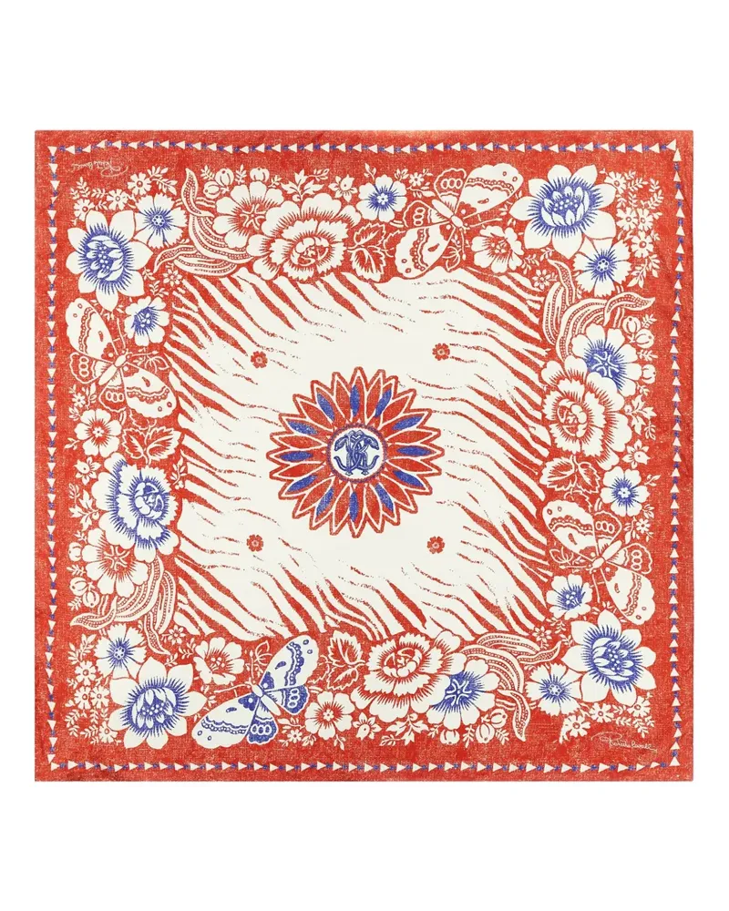 Roberto Cavalli Schal mit Zebramuster - Rot Rot