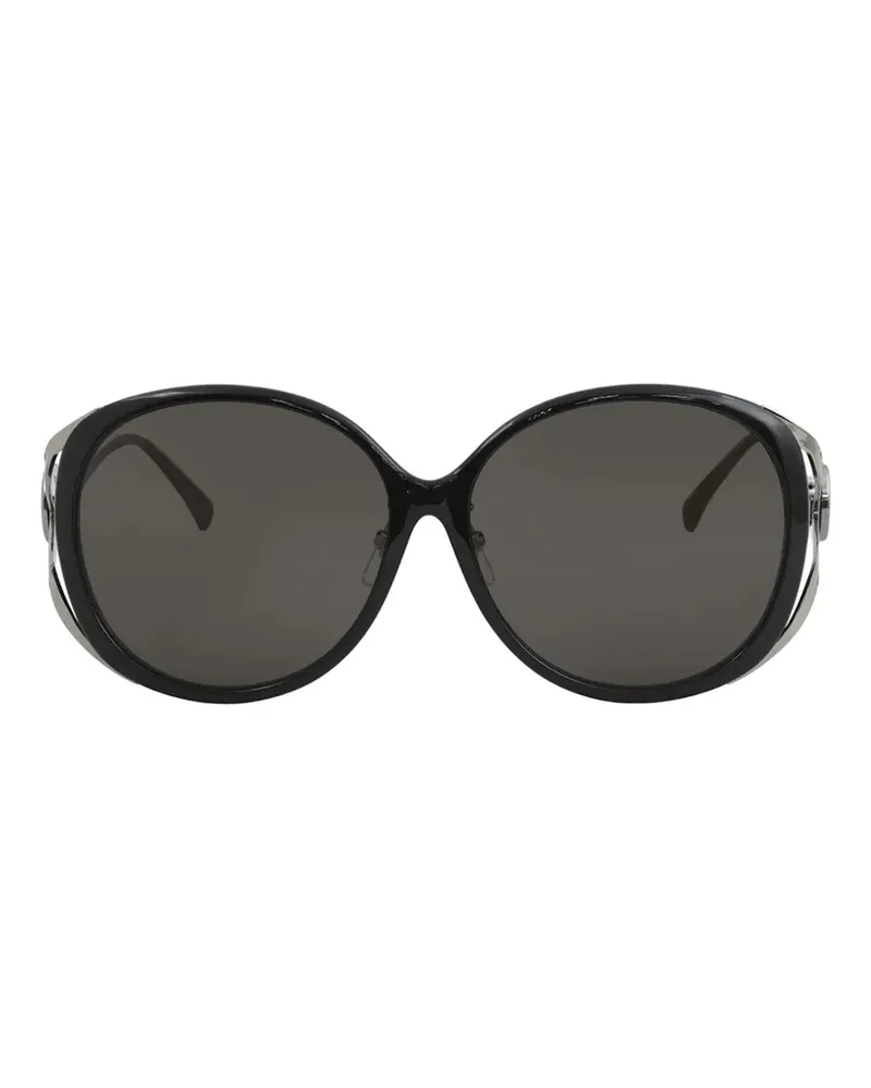 Gucci Sonnenbrille mit rundem Gestell - Schwarz Schwarz