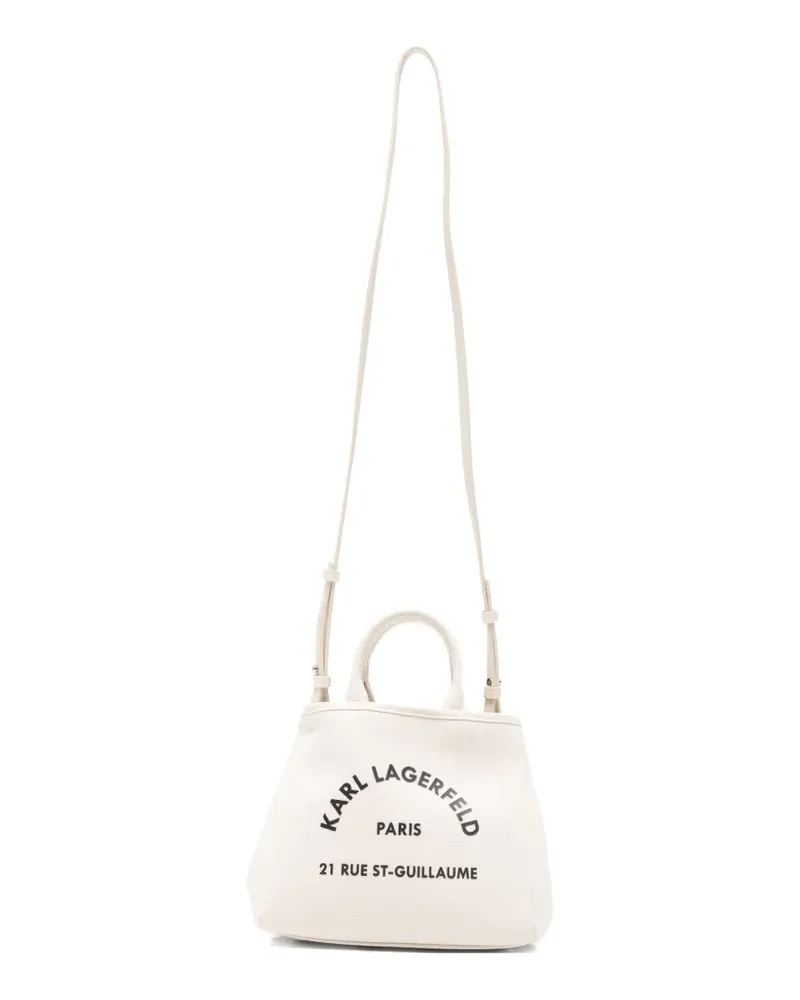 Karl Lagerfeld mini logo-print canvas tote bag - Nude Nude