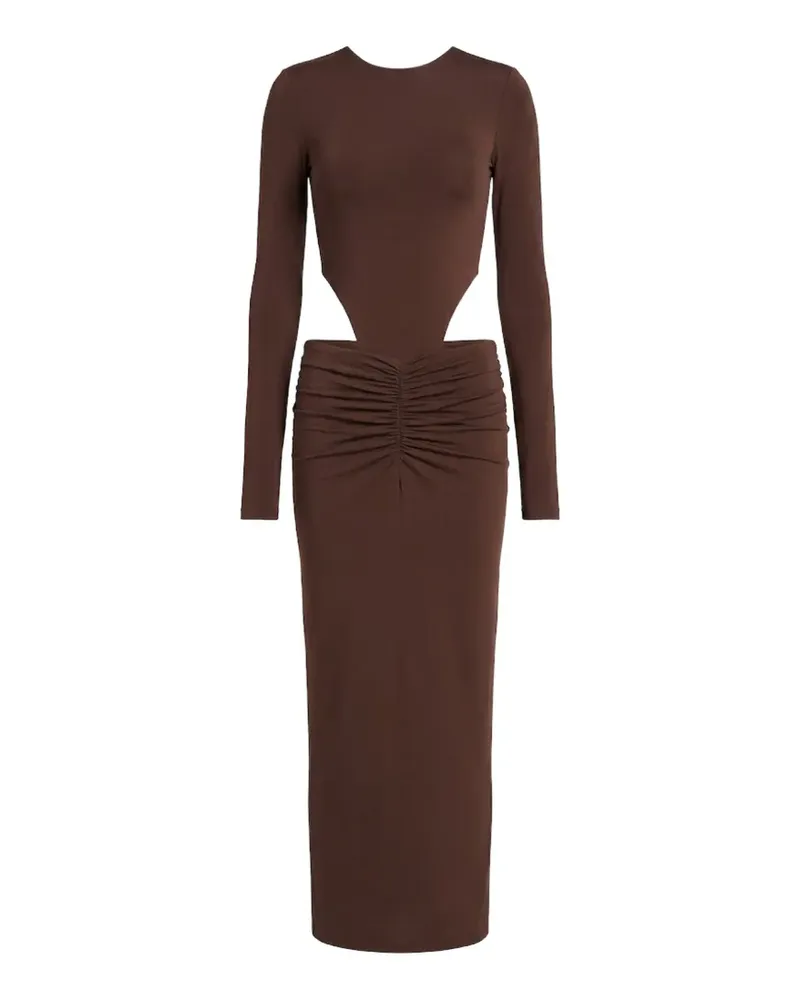 ANDAMANE Heloise cut-out ruched midi dress - Braun Braun