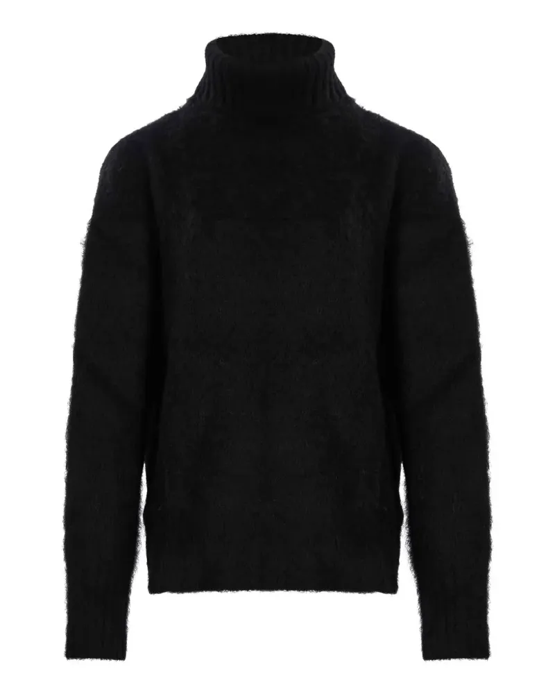 Uma Wang Gebürsteter Rollkragenpullover - Schwarz Schwarz