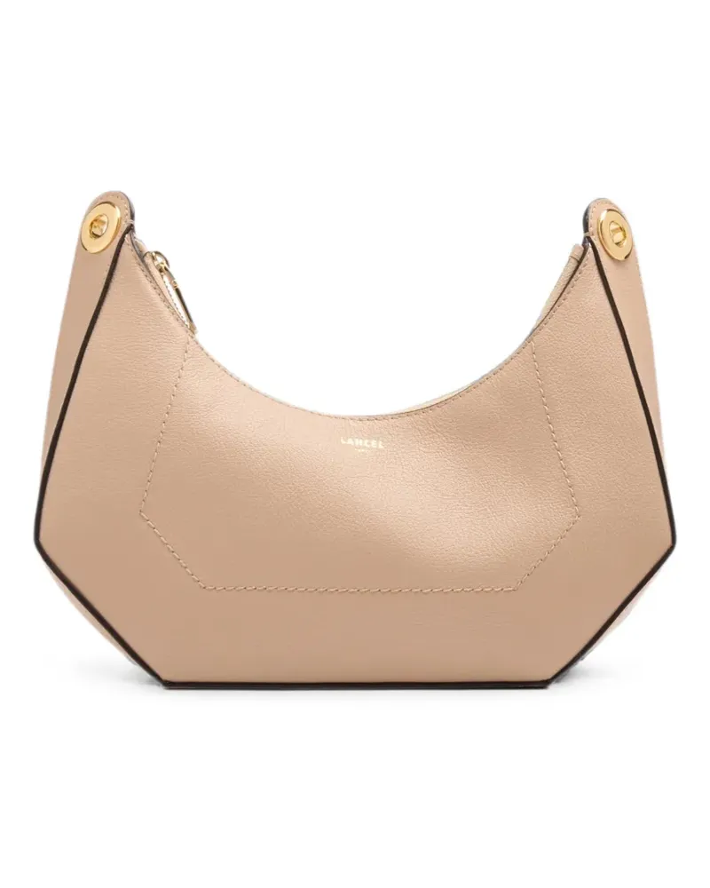Lancel L Zip buckle-detail curved shoulder bag - Nude Nude