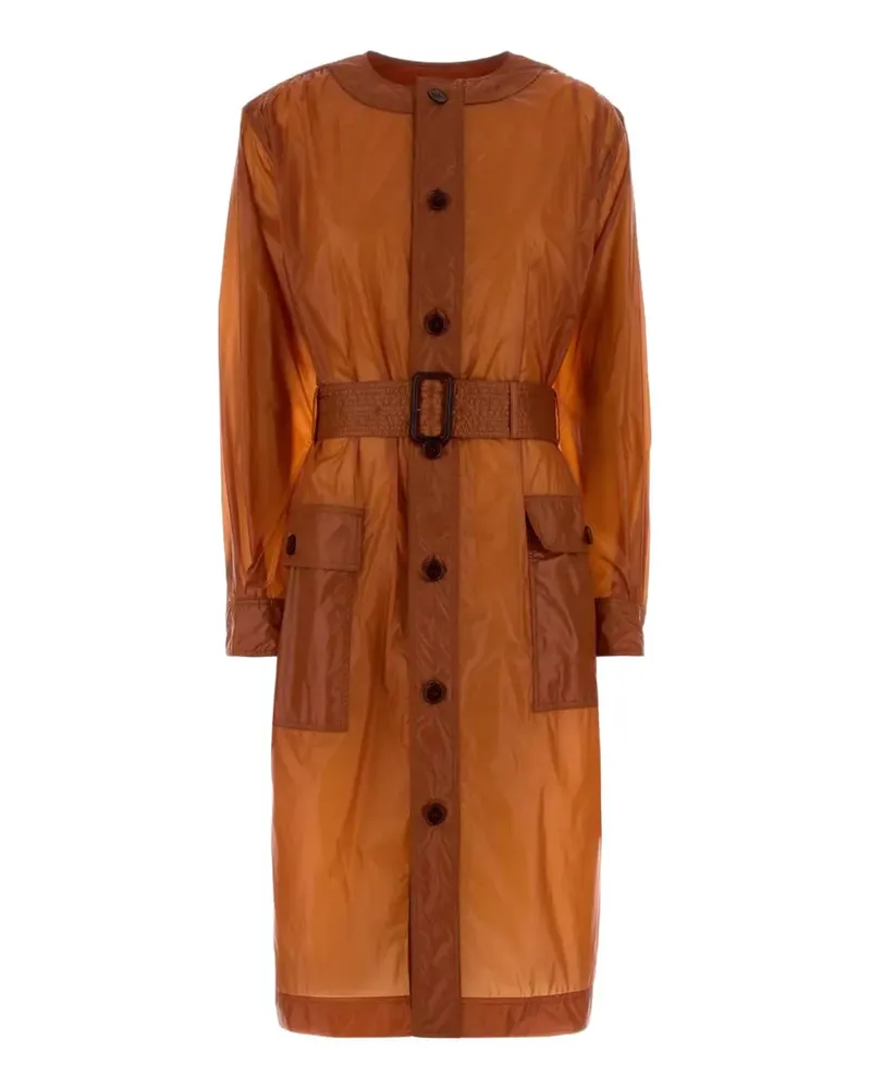 Saint Laurent Saharienne Midikleid mit Gürtel - Braun Braun