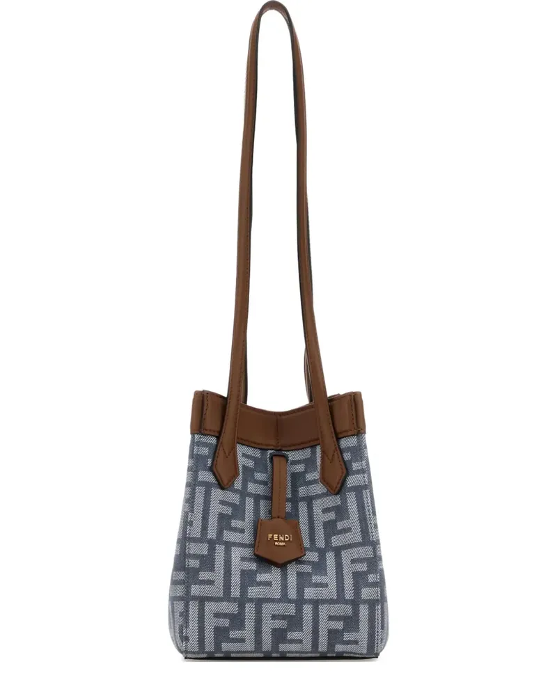 Fendi Mini Origami Beuteltasche mit Monogramm - Blau Blau