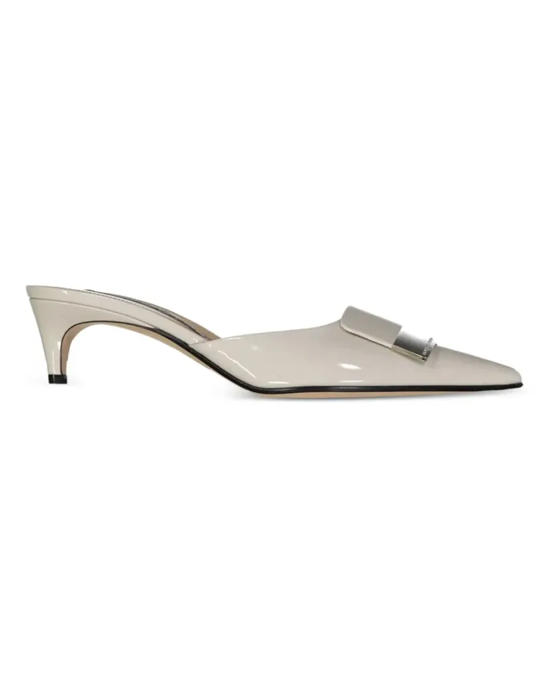 Sergio Rossi sr1 plaque-detail mules - Nude Nude