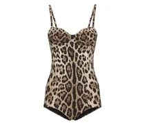 Badeanzug mit Leoparden-Print - Nude
