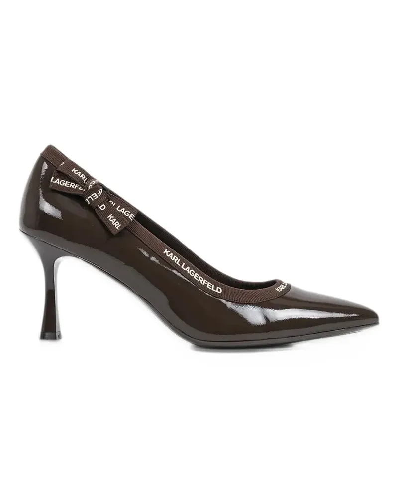 Karl Lagerfeld Sienna bow-detail patent-finish pumps - Braun Braun