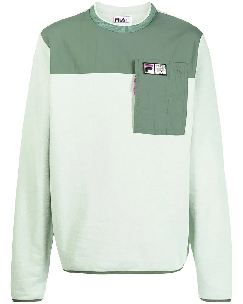 Fila Sweatshirt in Colour-Block-Optik Grün