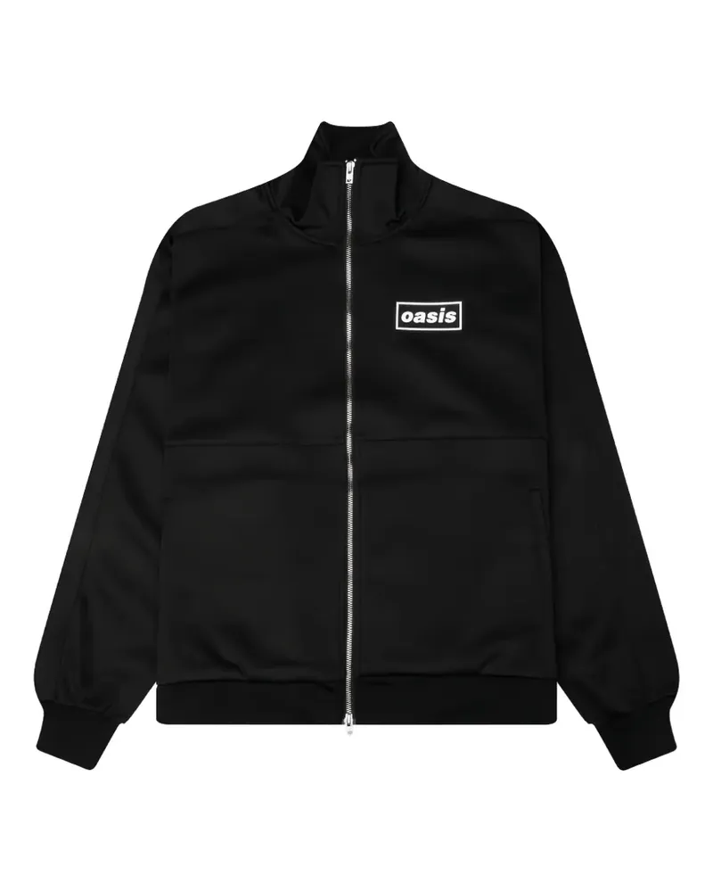 PLEASURES logo-patch track jacket - Schwarz Schwarz