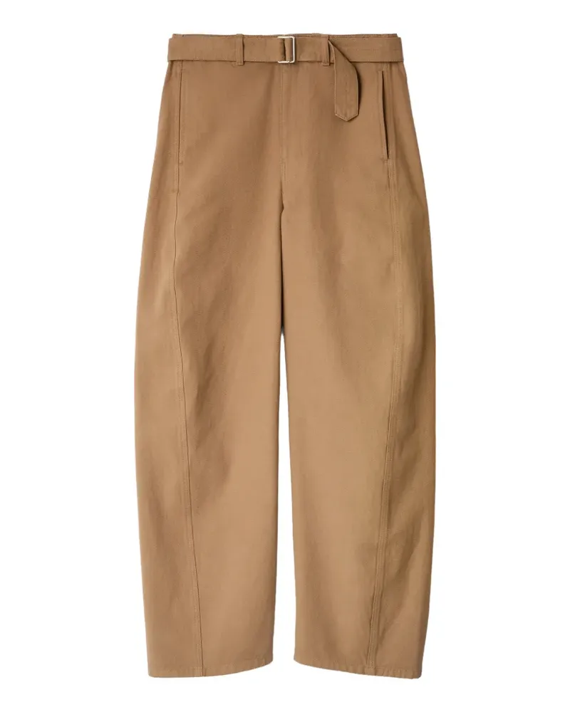 Christophe Lemaire Twisted Hose mit Gürtel aus gefärbtem Heavy Broken Twill - Nude Nude