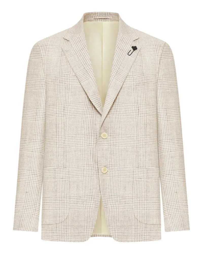 LARDINI check tailored blazer - Nude Nude