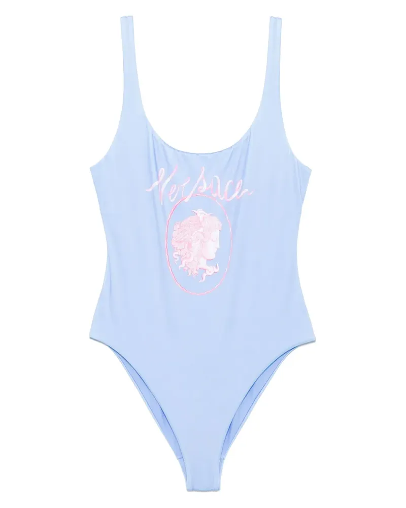 Versace Badeanzug mit Logo-Print - Blau Blau