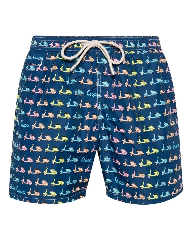 MC2 Saint Barth Badeshorts mit Vespa-Print Blau