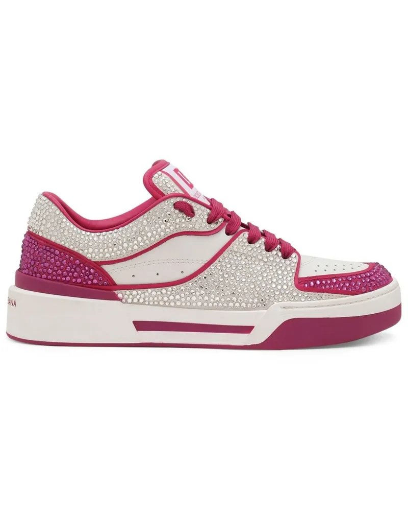 Dolce & Gabbana Sneakers mit Kristallen - Weiß Weiß