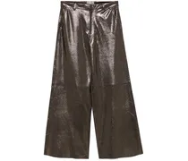 Strukturierte Lederhose - Gold