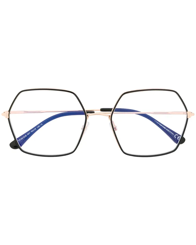 Tom Ford Brille mit geometrischen Gläsern - Metallic Metallic