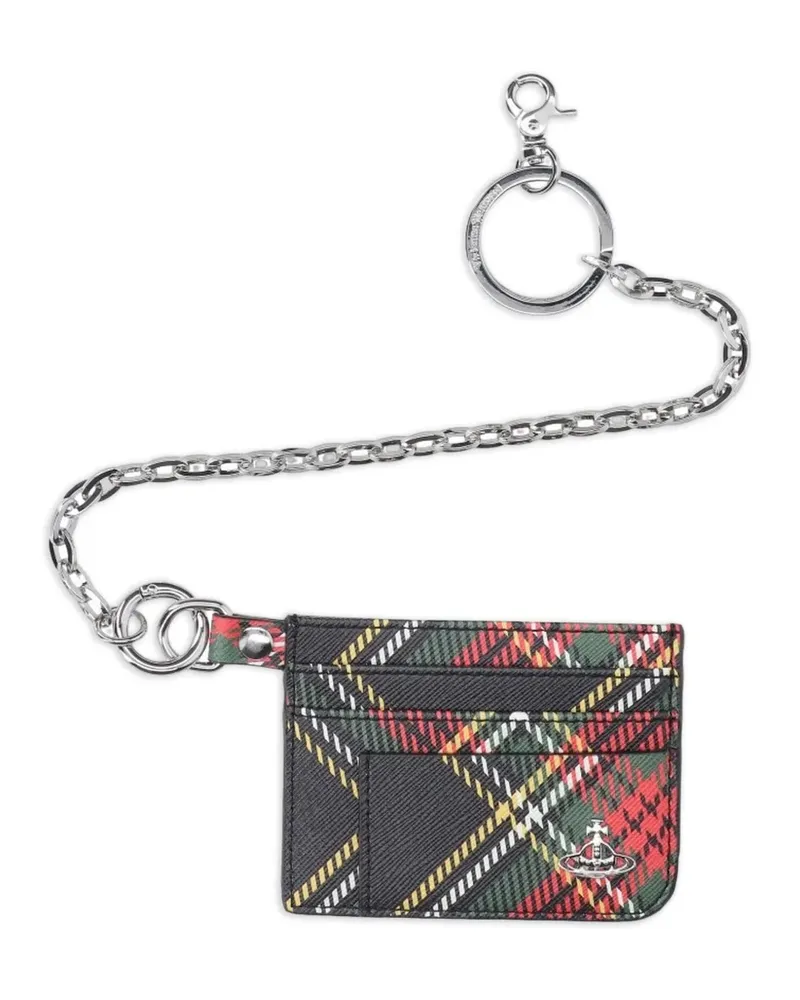 Vivienne Westwood tartan-pattern chain card holder - Schwarz Schwarz