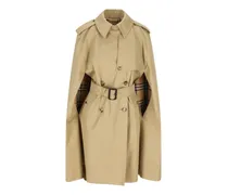 Cape-Mantel mit Gürtel - Nude