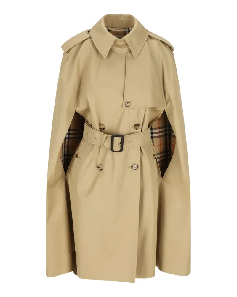 Burberry Cape-Mantel mit Gürtel - Nude Nude