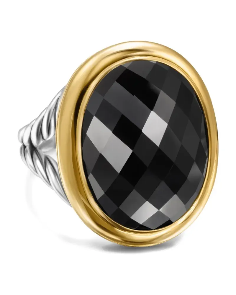David Yurman 18kt Albion Gelbgoldring mit Onyx - Silber Silber