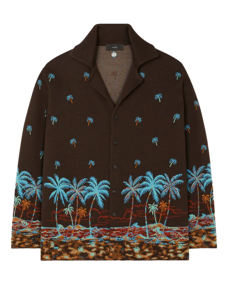 Alanui The Tale of Hawaiian Hemd mit Palmen - Braun Braun