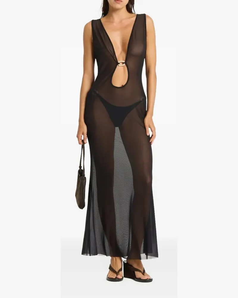 bond-eye Harper ring-detail maxi dress - Schwarz Schwarz