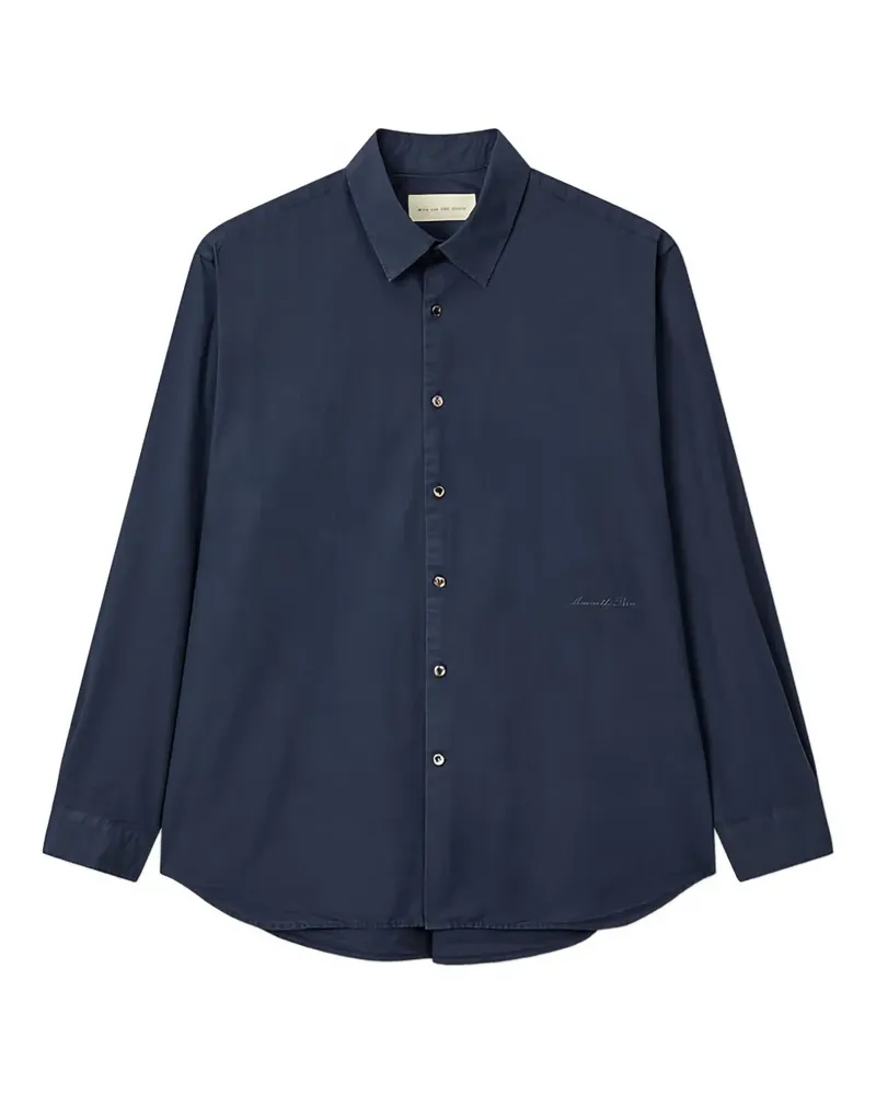 ManOnTheBoon Garment-washed poplin shirt - Blau Blau