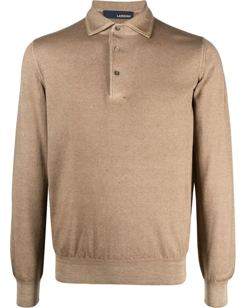 LARDINI Langärmeliges Poloshirt - Nude Nude