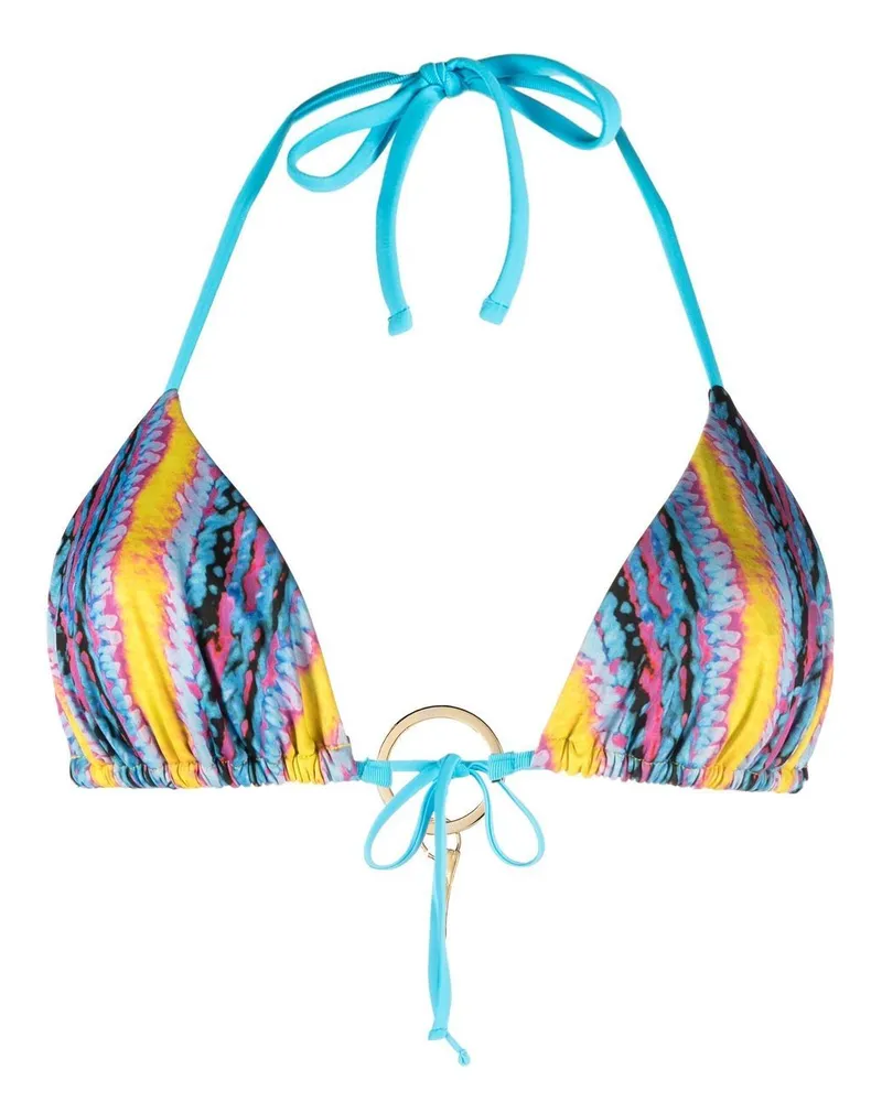 Roberto Cavalli Bikinioberteil mit Logo-Anhänger - Blau Blau