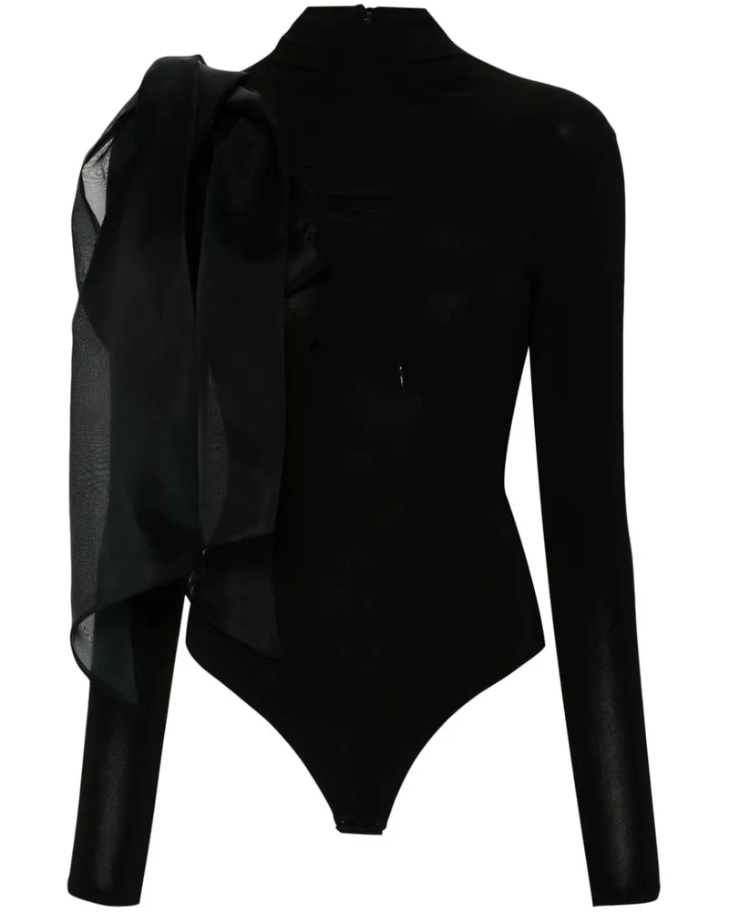 ATU Body Couture Body mit drapiertem Detail - Schwarz Schwarz