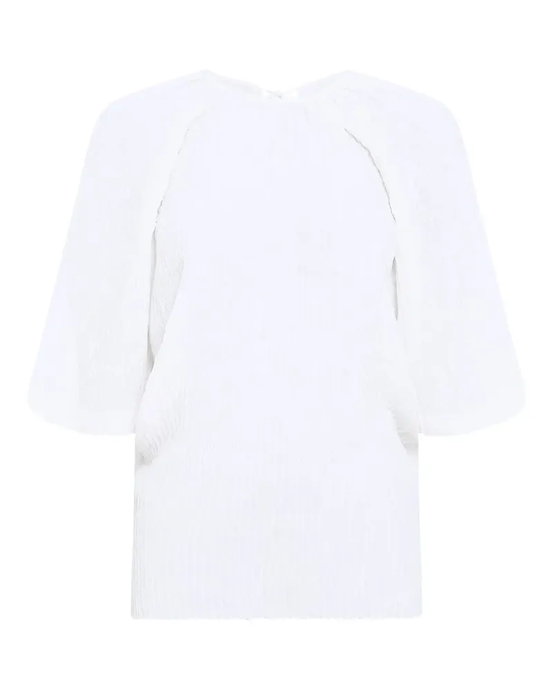 Gabriela Hearst Nula pleated-detail tie-neck top - Weiß Weiß