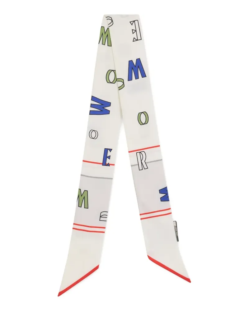 MOORER logo-print silk scarf - Weiß Weiß