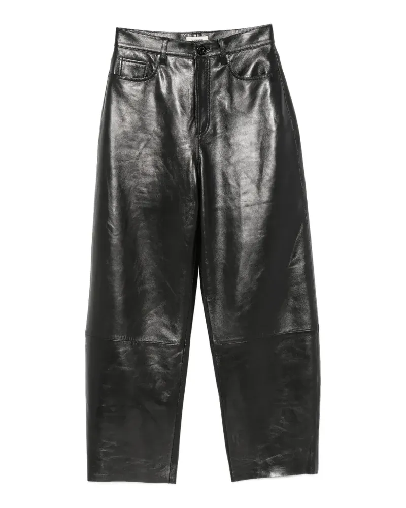 Sandro Lederhose mit weitem Bein - Schwarz Schwarz