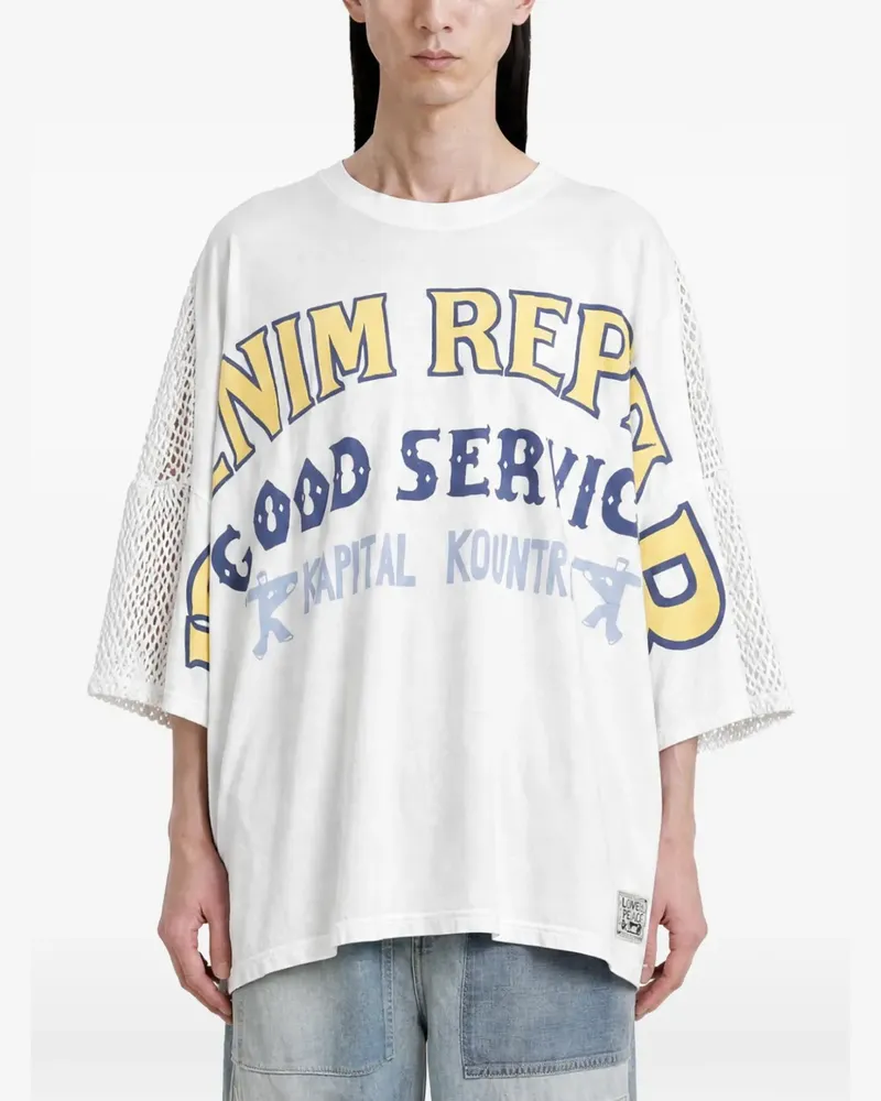 KAPITAL Katabira T-Shirt mit Print - Weiß Weiß