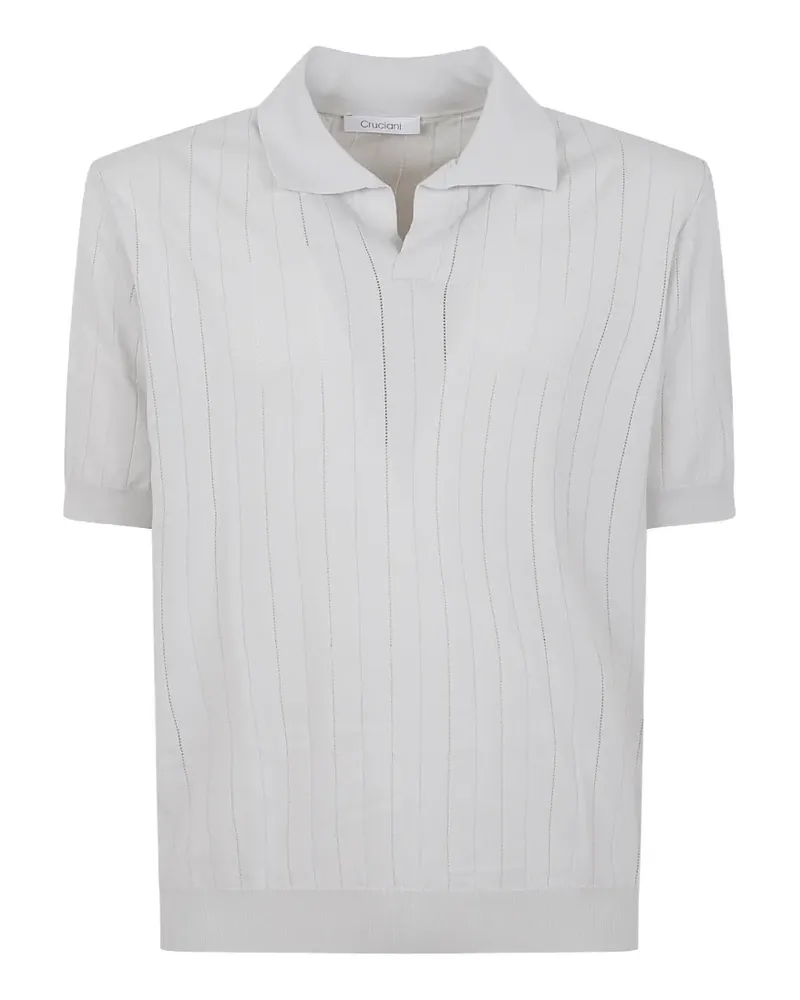 Cruciani pointelle-knit short-sleeve T-shirt - Weiß Weiß