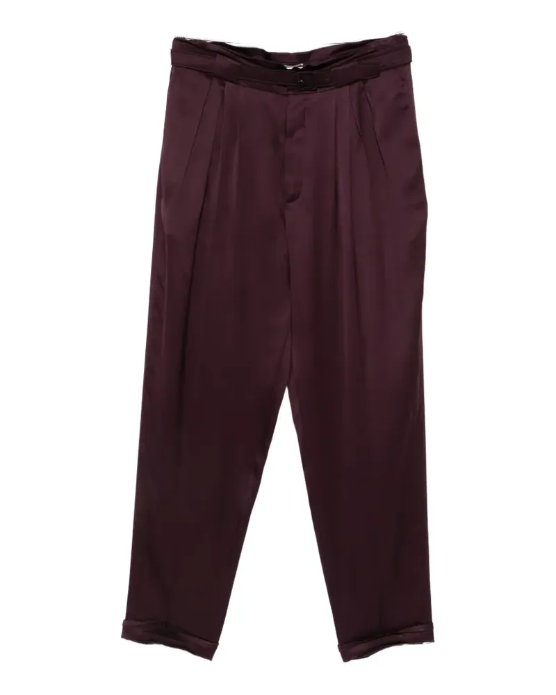 Saint Laurent pleated belted trousers - Rot Rot