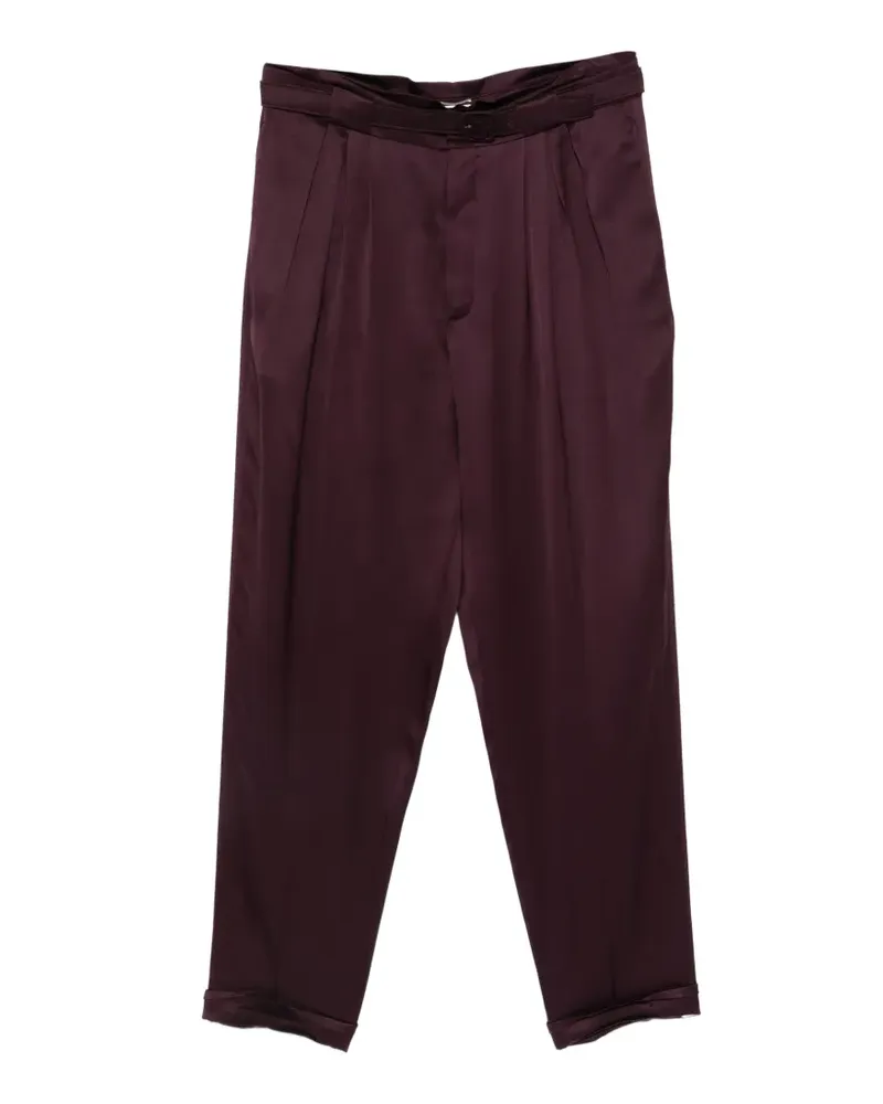 Saint Laurent pleated belted trousers - Rot Rot