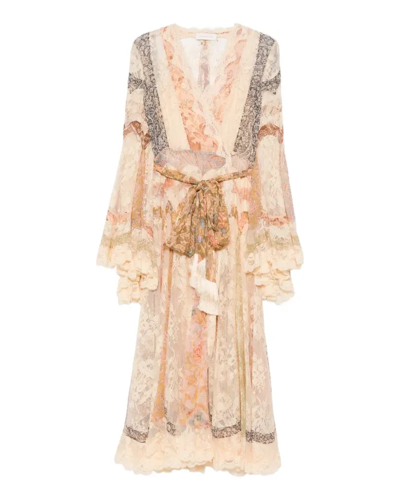 Zimmermann Valiant panelled midi dress - Nude Nude