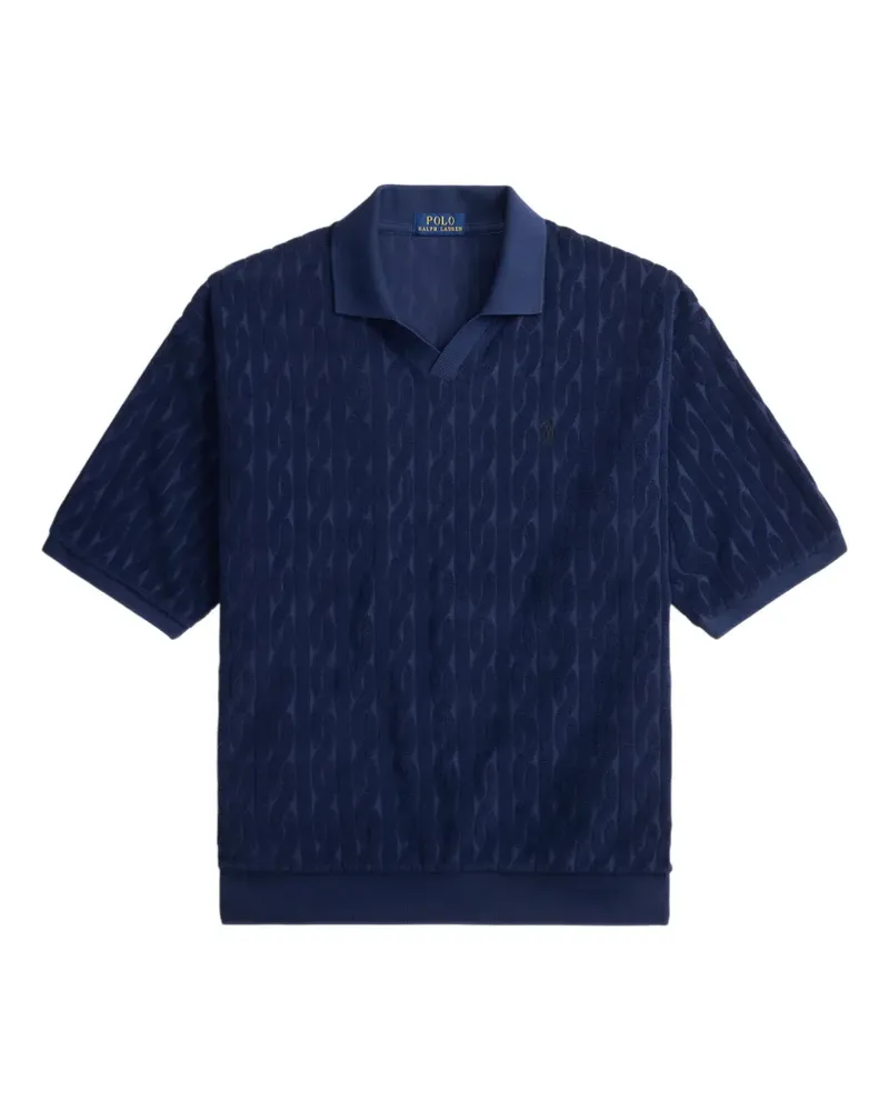 Ralph Lauren T-Shirt mit Zopfmuster - Blau Blau