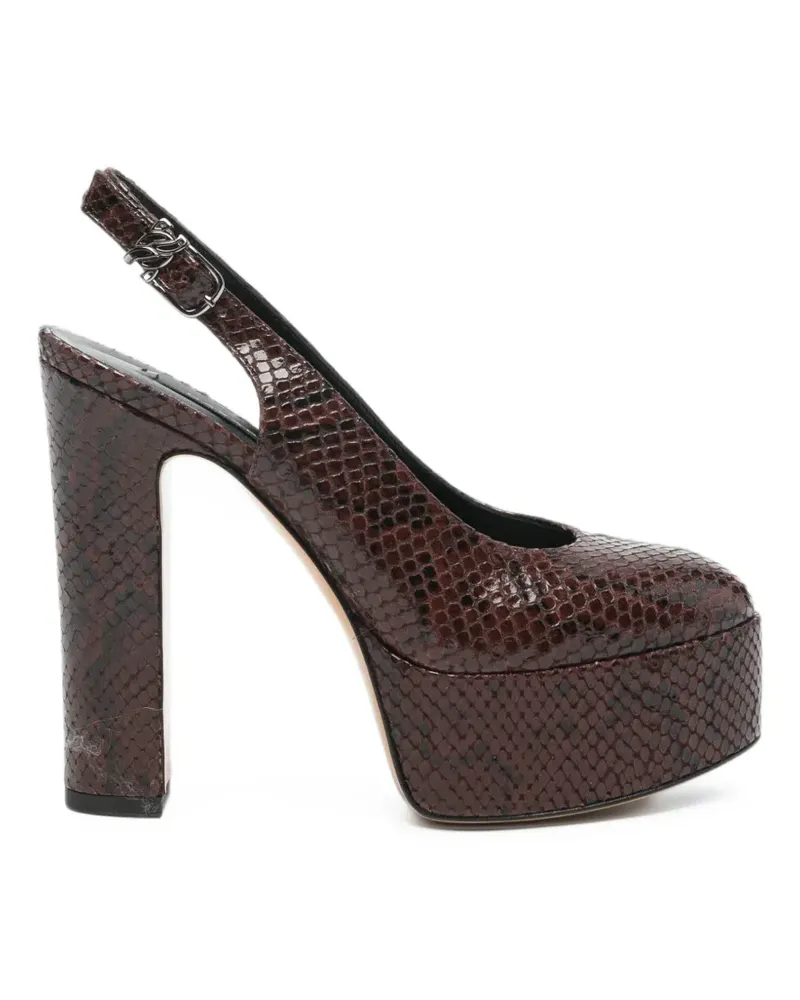 Casadei Pumps mit Schlangenleder - Braun Braun