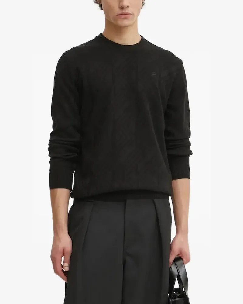 G-STAR RAW Geometrisch gemusterter Pullover - Schwarz Schwarz