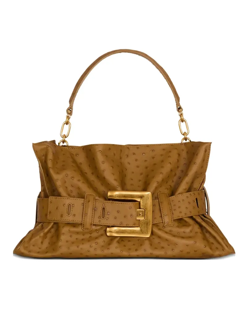 Balmain Mittelgroße Anthem Schultertasche mit Gürtel - Braun Braun