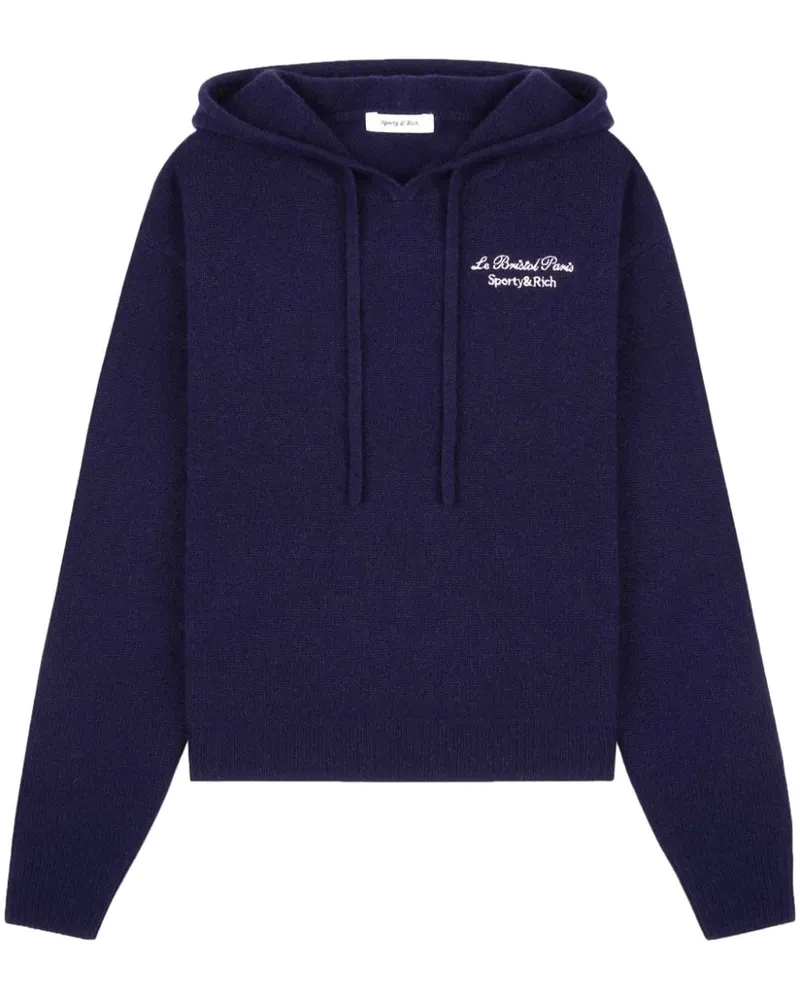 SPORTY & RICH Faubourg Hoodie aus Kaschmir - Blau Blau