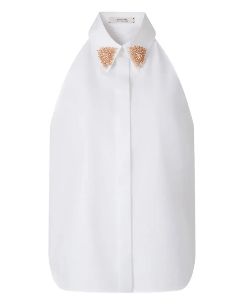 Dorothee Schumacher Neckholder-Bluse mit Perlen - Weiß Weiß