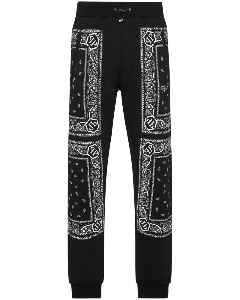 Philipp Plein Hose mit Paisley-Print - Schwarz Schwarz