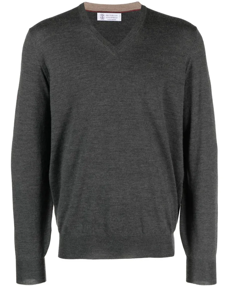Brunello Cucinelli Pullover mit V-Ausschnitt - Grau Grau