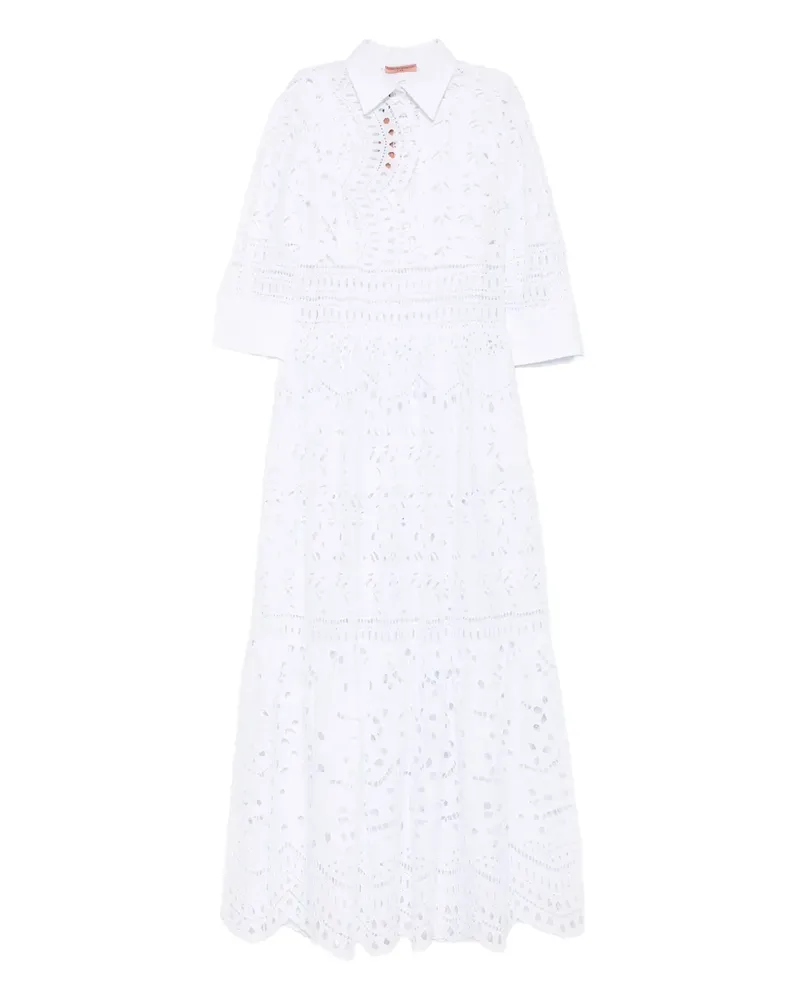Ermanno Scervino Gestuftes Kleid mit Stickerei - Weiß Weiß
