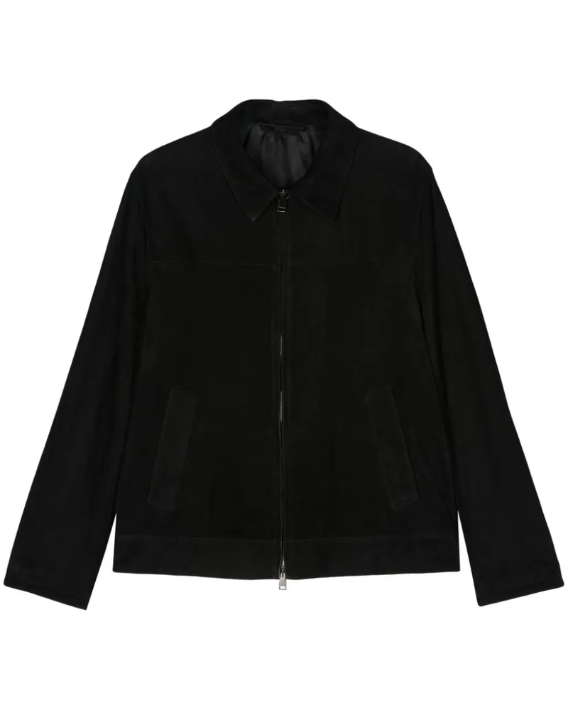 Brioni Hemdjacke aus Wildleder Schwarz