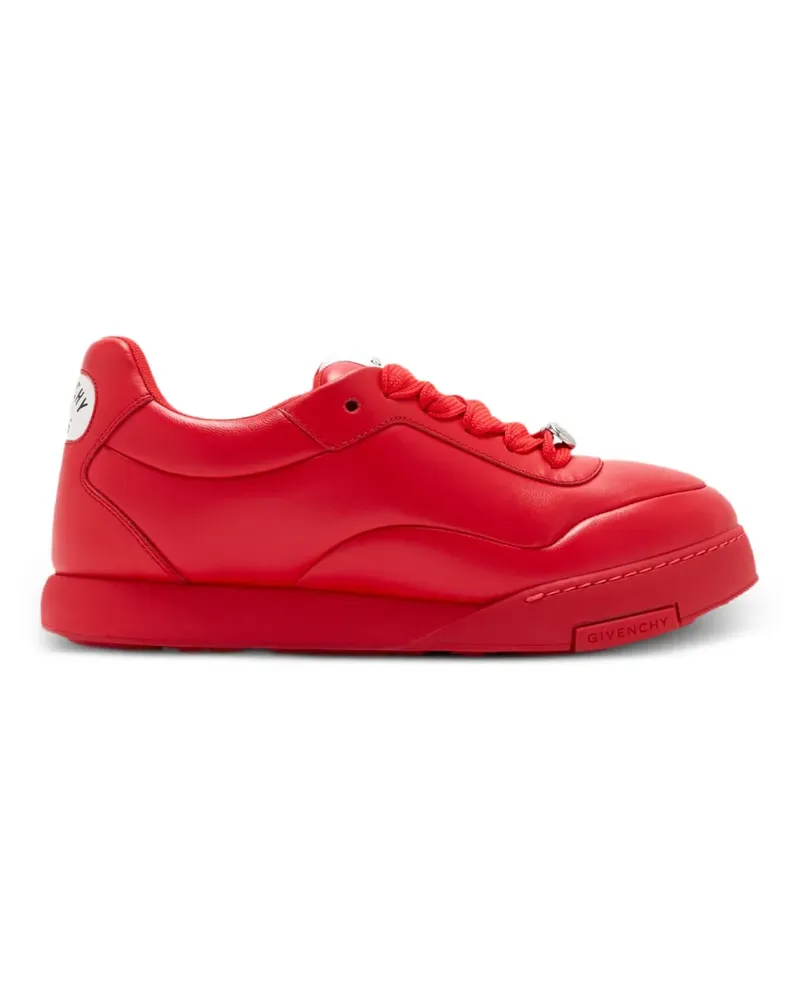 Givenchy logo-plaque leather sneakers - Rot Rot